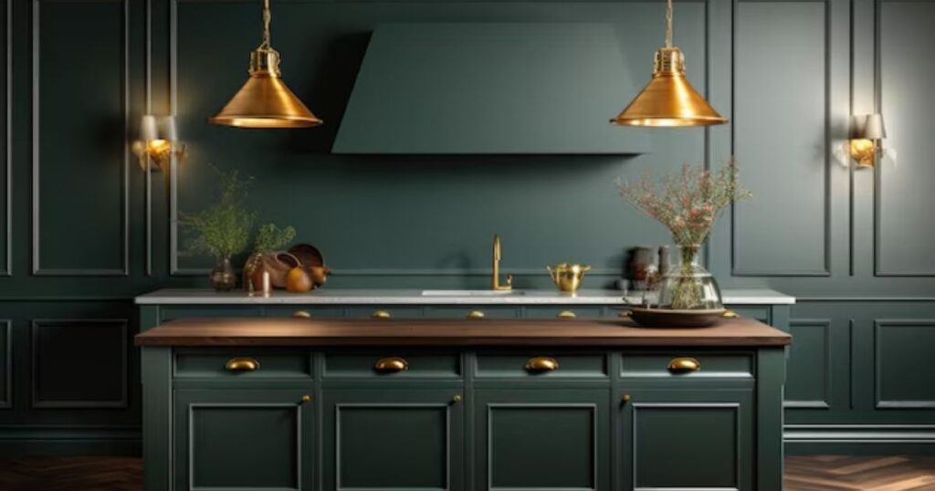 Polished Brass and Deep Green Kitchen Charm