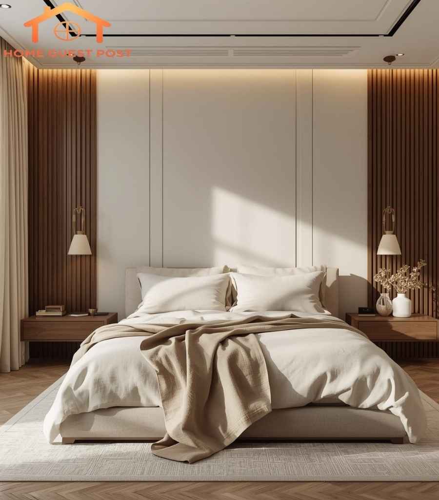 Beige and Brown Minimalist Elegance Bedroom