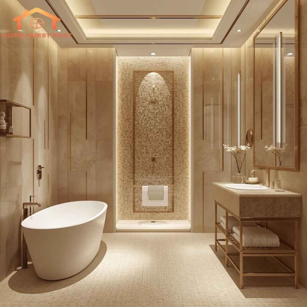Beige and Brown Opulence Bathroom
