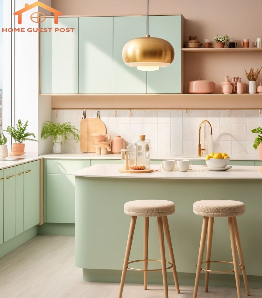 Blush and Sage Scandinavian Simplicity kitchen