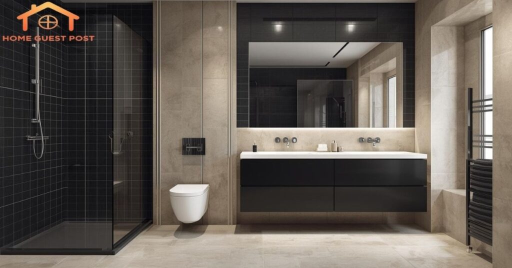 Black and Beige Bathroom