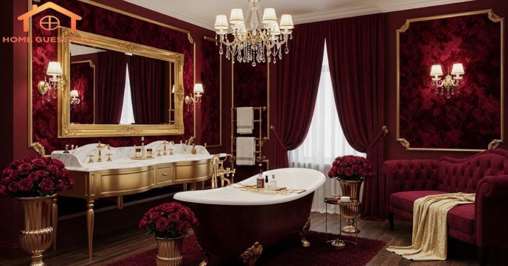 Burgundy Velvet Luxe Bathroom