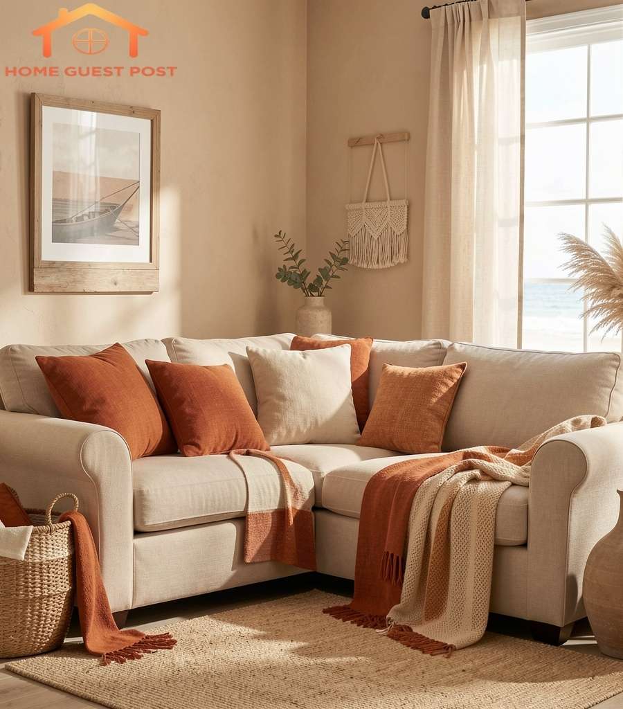 Burnt Orange and Beige Coastal Comfort