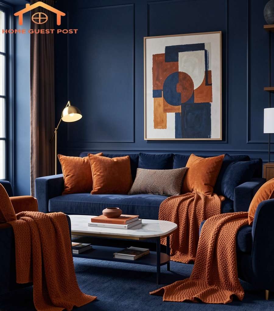 Burnt Orange and Navy Blue Sophistication
