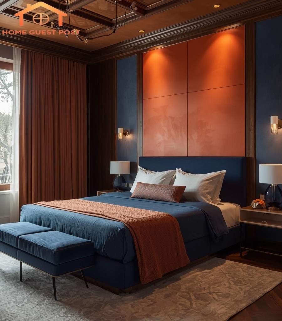 Burnt Orange and Navy