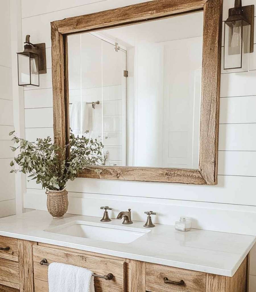 DIY Reclaimed Wood Mirror Frame