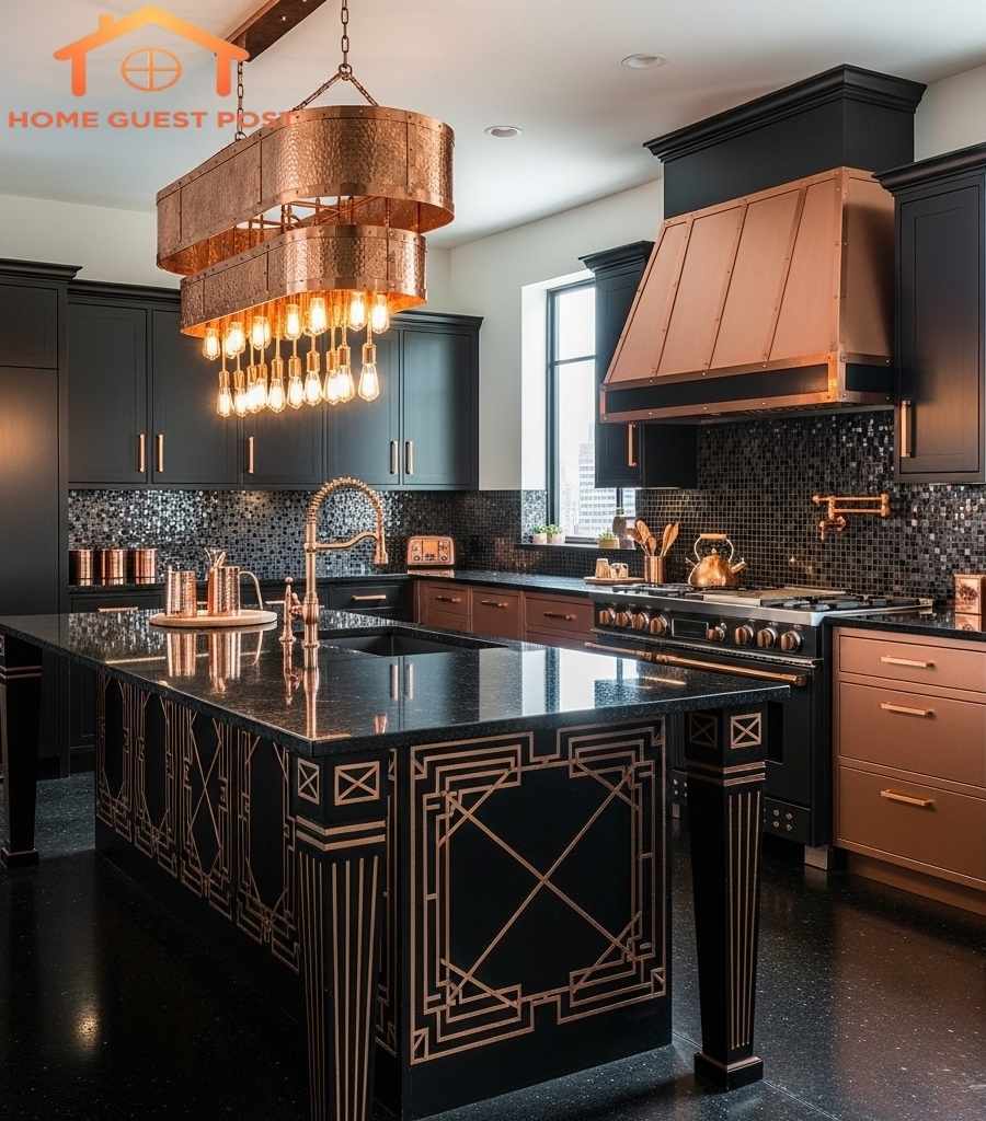 Glamorous Black & Copper Haven Kitchen