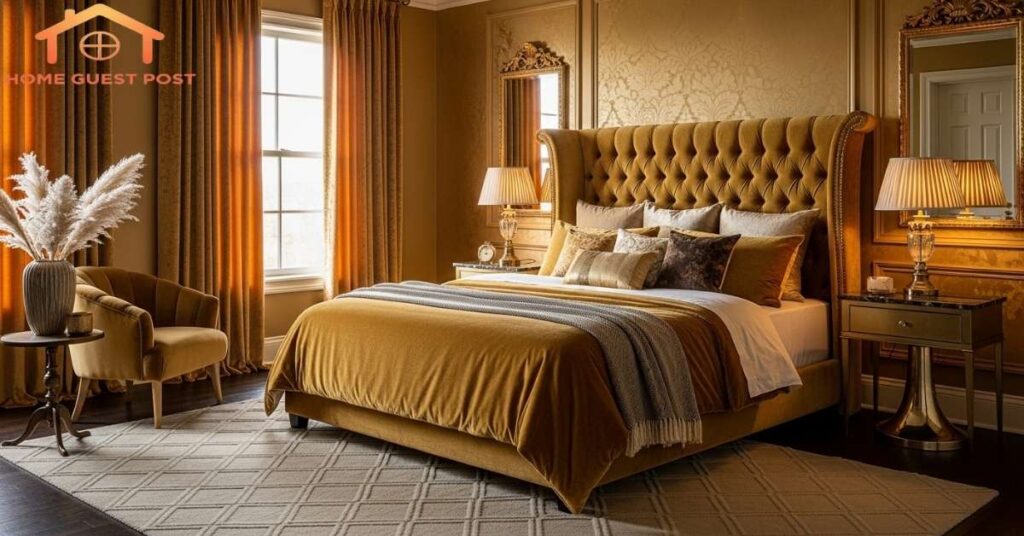 Golden Velvet Haven Bedroom