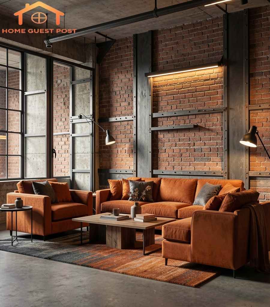 Industrial Burnt Orange and Charcoal Chic 