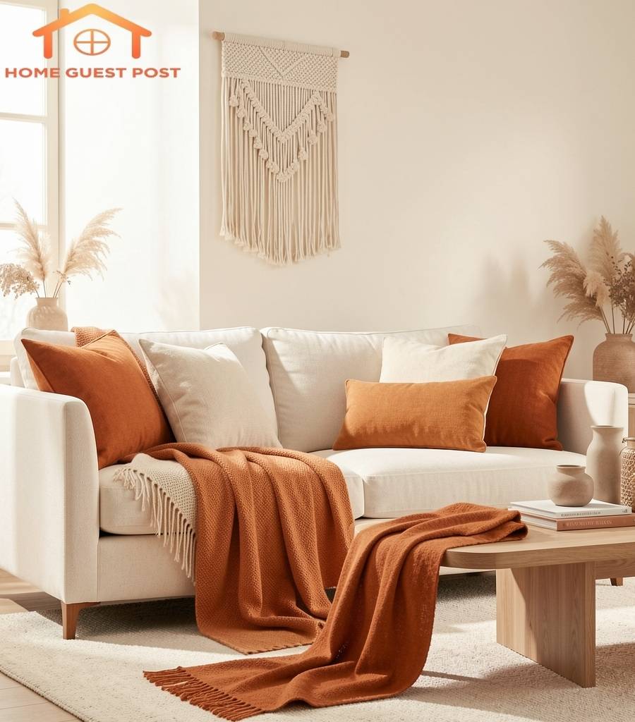 Ivory and Burnt Orange Softness