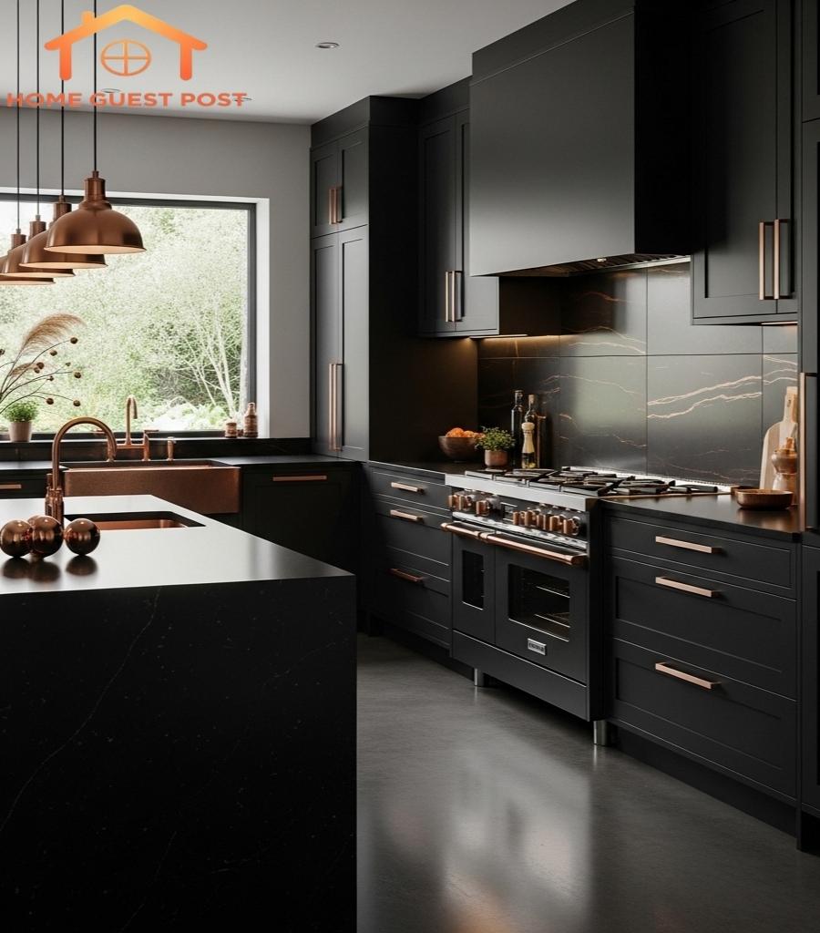 Modern Black & Copper Elegance Kitchen