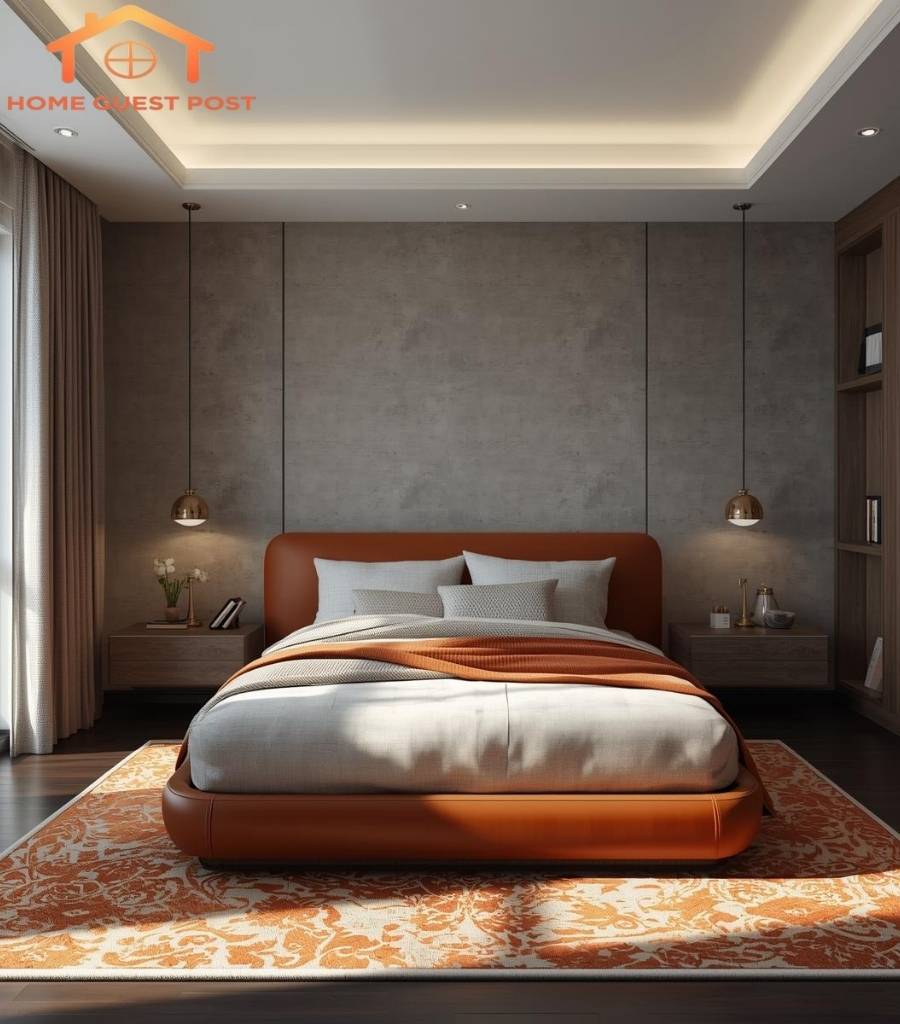 Modern Burnt Orange and Grey