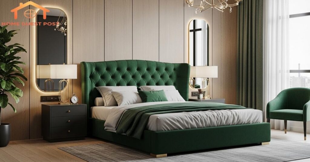 Modern Emerald Luxe Green Bedroom