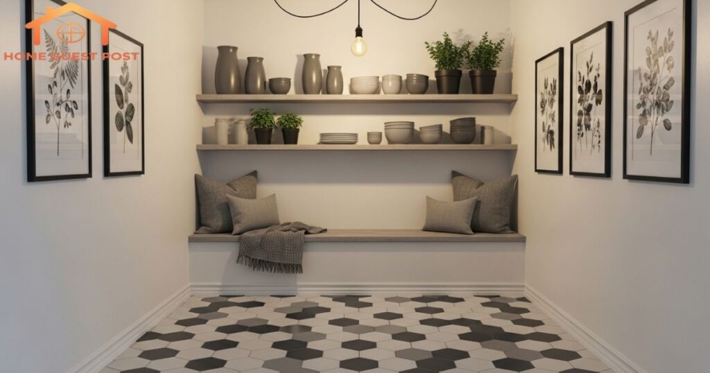 Monochrome Cozy Corner Kitchen