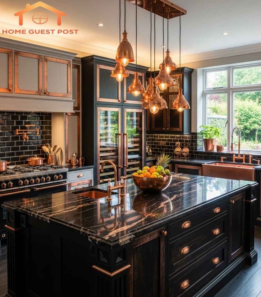 Opulent Black & Copper Dream Kitchen