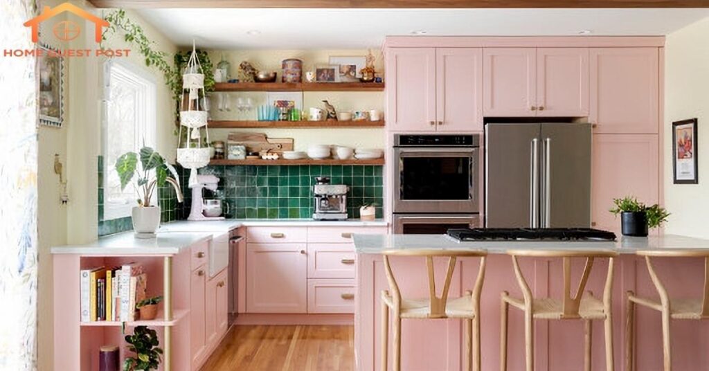 Pink and Green Kitchen
