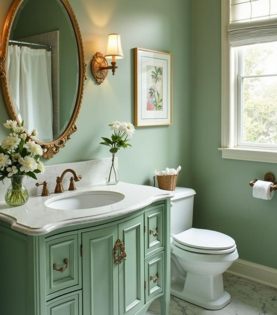 Polished Green Delight bathroom