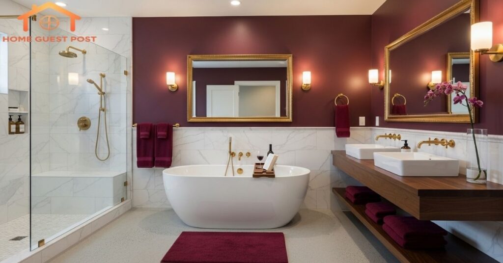 Sophisticated Burgundy Serenity Bathroom