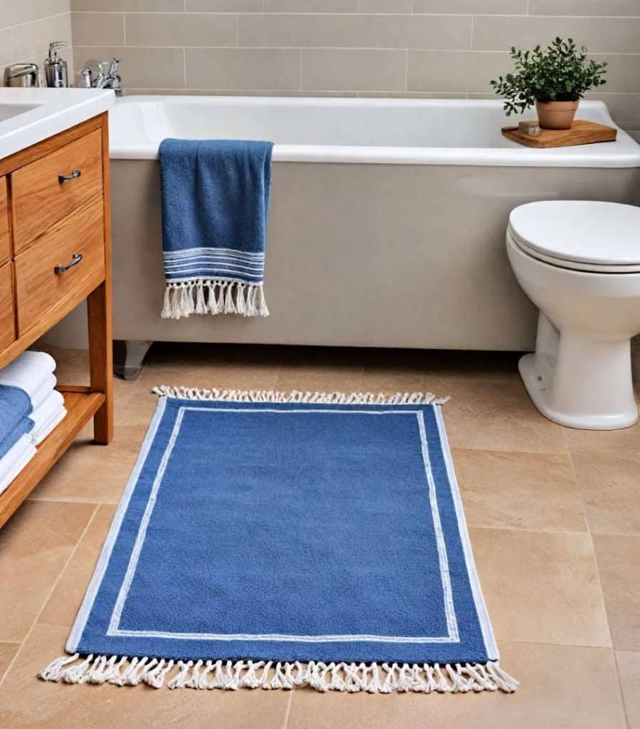 Swap in Earth-Tone Towels and Rugs
