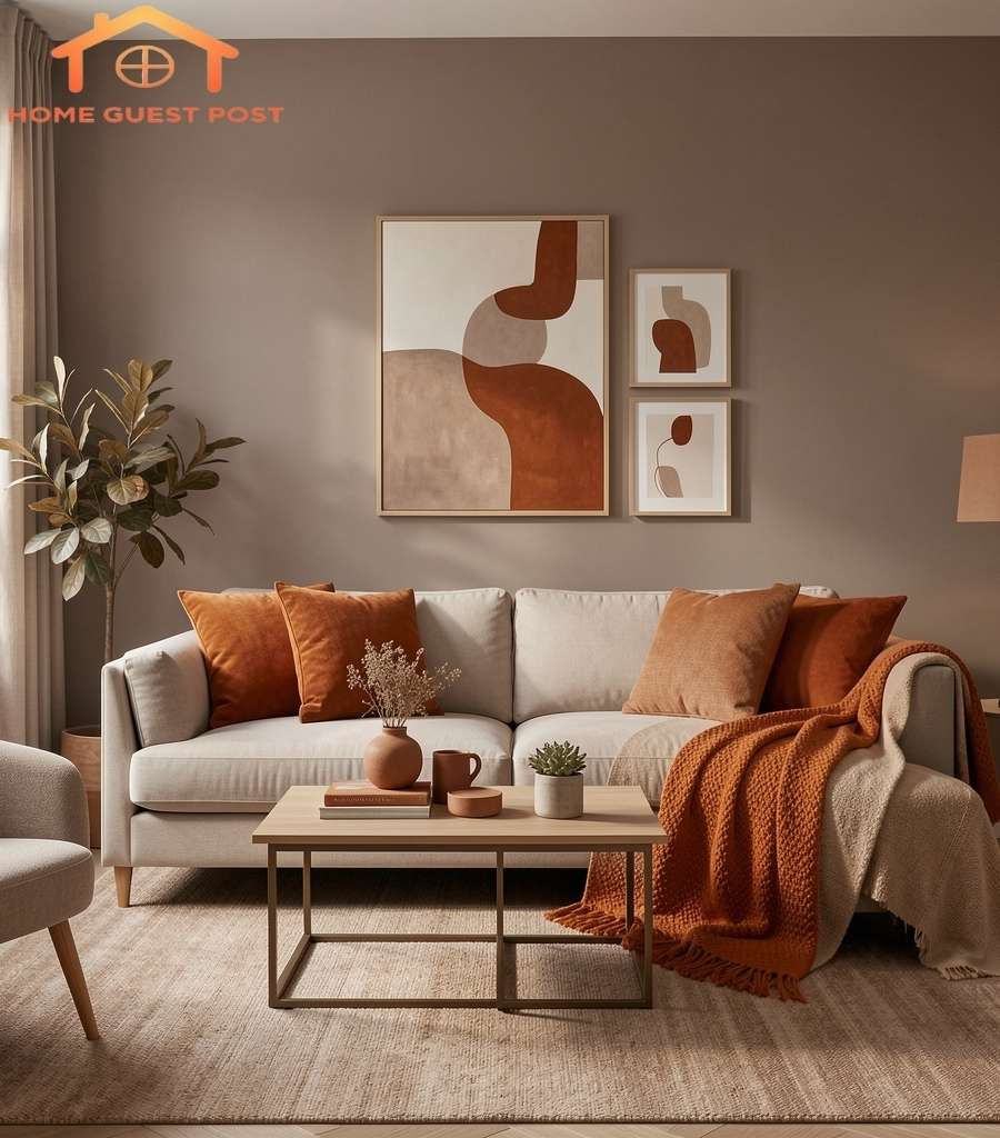 Taupe and Burnt Orange Harmony