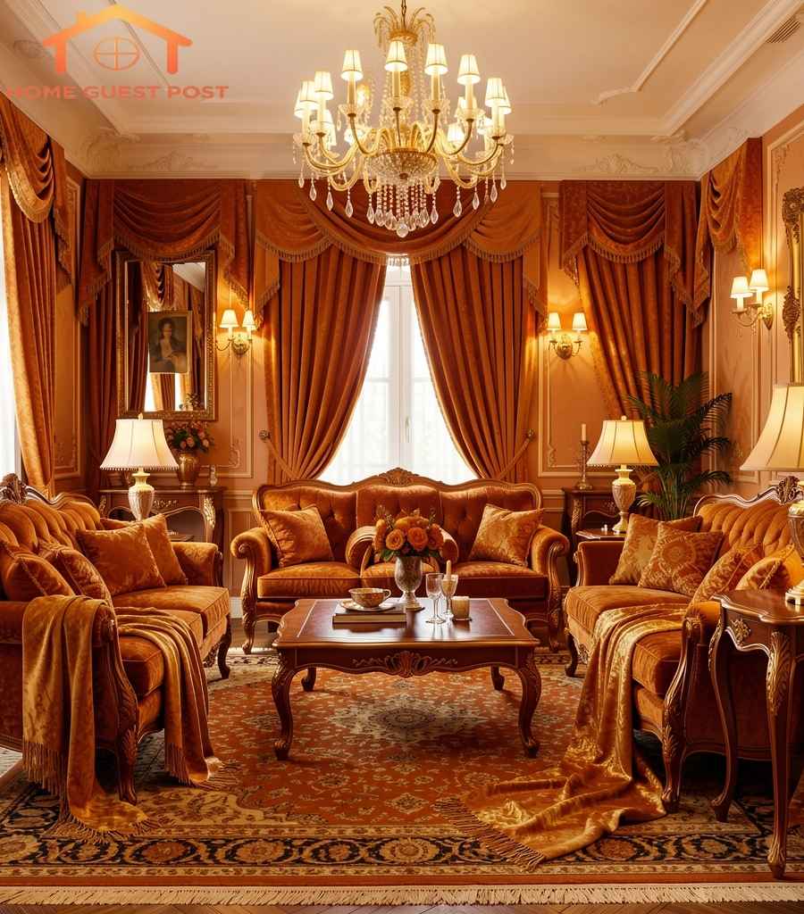 Traditional Burnt Orange and Gold Elegance