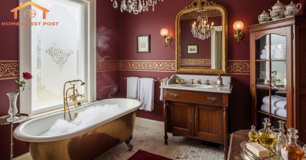 Victorian Burgundy Sophistication Bathroom