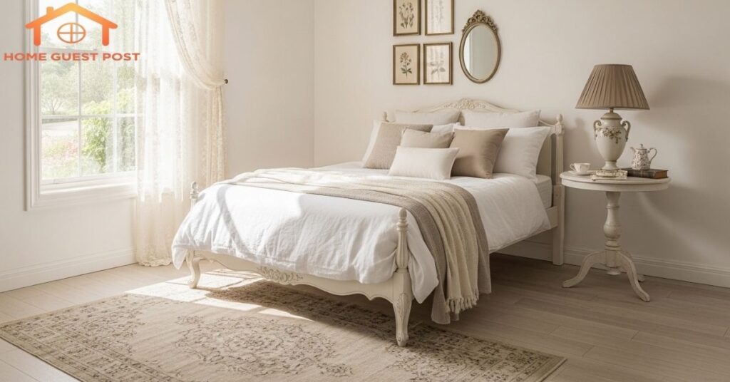 Vintage White and Beige Charm Bedroom