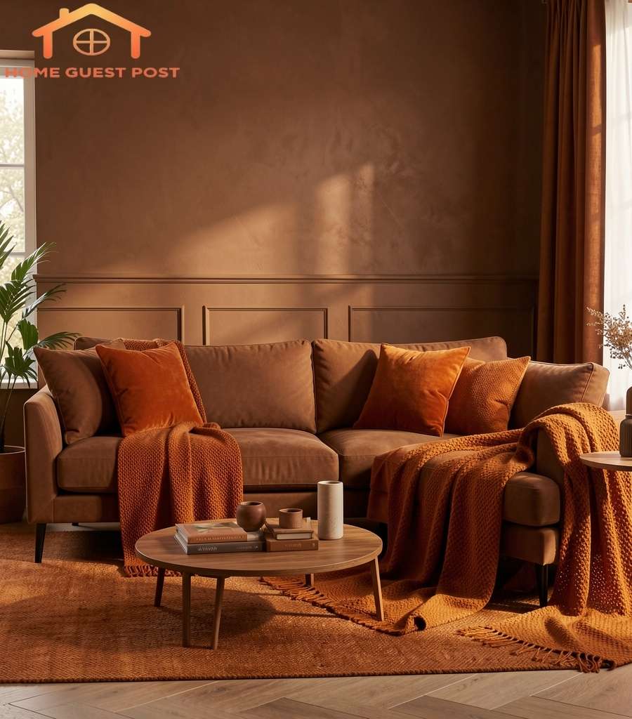 Warm Brown with Burnt Orange Highlights